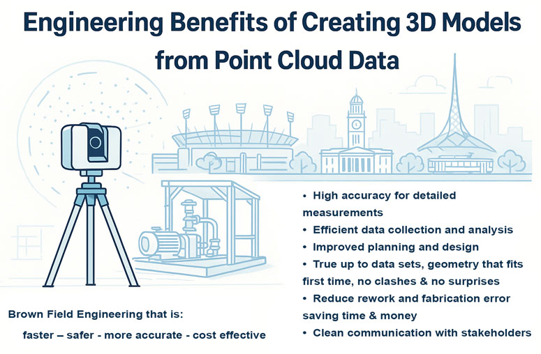 3d Laser Scanning Benefits with images of Melbourne landmarks
