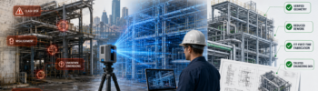 3D point cloud modelling Brisbane image showing LiDAR scanning of industrial pipework and steelwork, converting site conditions into CAD models and fabrication drawings.