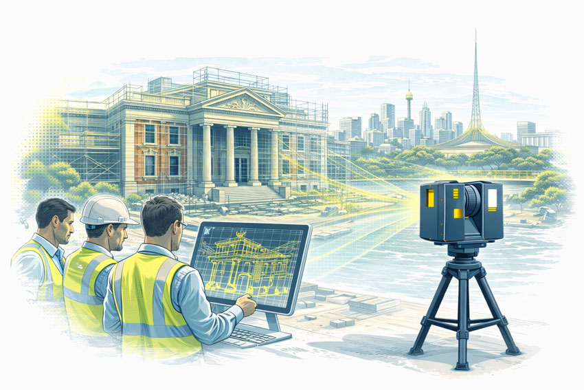 Engineering-led LiDAR point cloud modelling of a Melbourne building with CAD data derived from 3D laser scanning