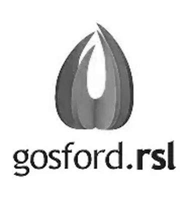 Gosford RSL logo featuring a stylised flame-like emblem above the text gosford.rsl
