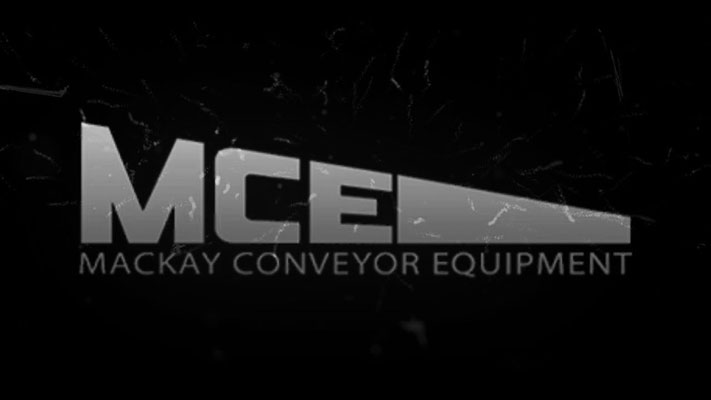 MCE Mackay Conveyor Equipment logo featuring bold block lettering with a tapered geometric shape extending from the ‘E’.