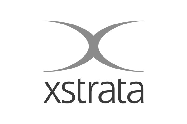 Xstrata logo featuring a stylised curved ‘X’ symbol above the word ‘xstrata’ in lowercase lettering