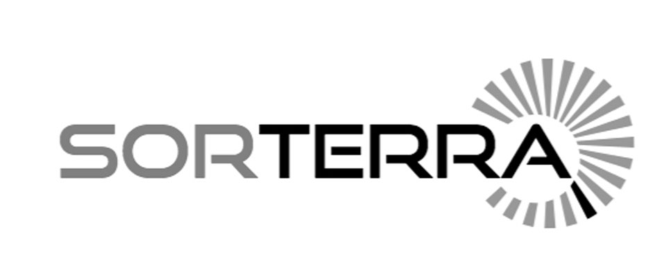 SortERRA logo with stylised uppercase lettering and a circular radial graphic formed by tapered lines