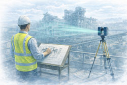 Engineer-led LiDAR scanning at a mining heavy-industry site with point cloud overlay used for mechanical design and brownfield engineering.