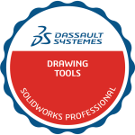 SOLIDWORKS Professional Drawing Tools certification badge by Dassault Systèmes