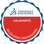 Dassault Systèmes SolidWorks Professional Weldments certification badge