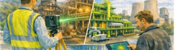 Industrial facility captured using 3D laser scanning for brownfield plant upgrade
