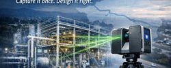 3D laser scanner in Penrith capturing industrial facility as point cloud for engineering design