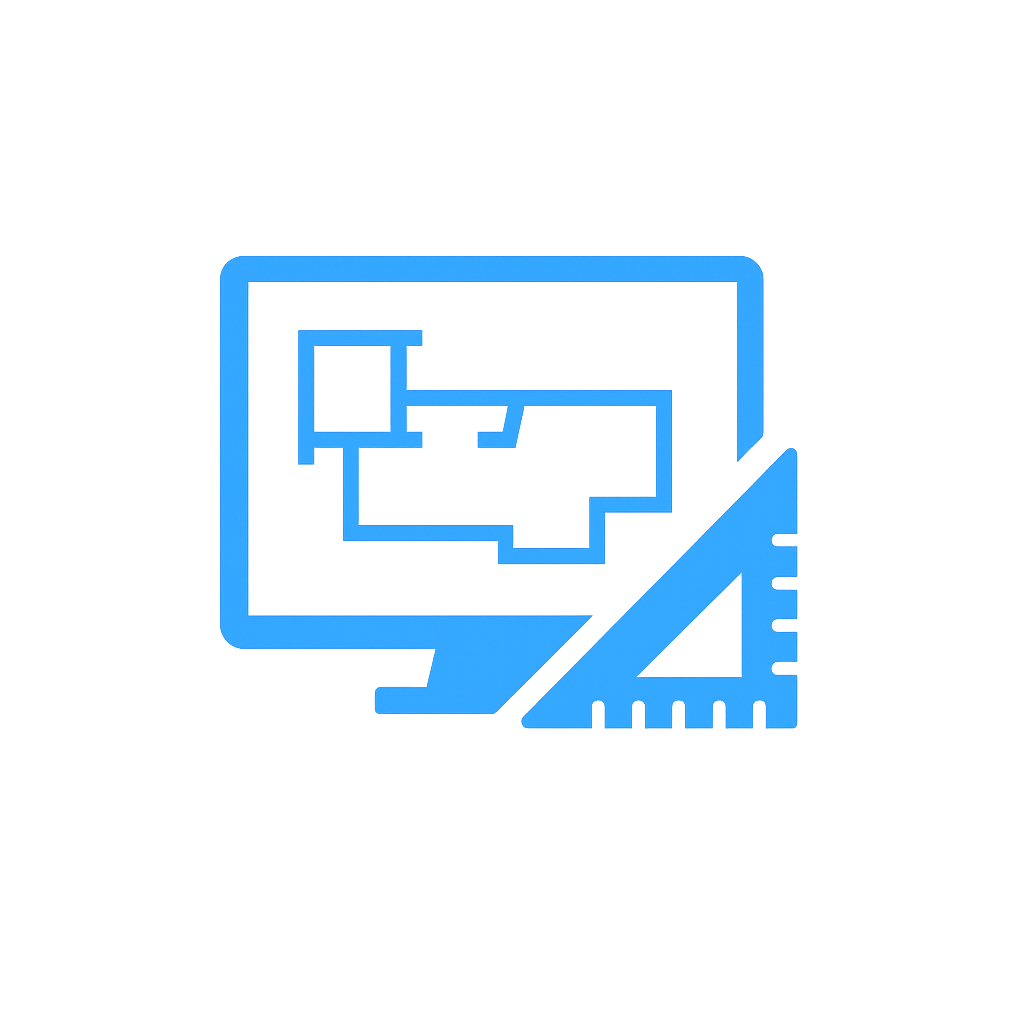 Blue mechanical engineering icon with gear and wrench