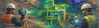 Engineers using 3D laser scanning and digital modeling to upgrade structural steel in a mining plant.