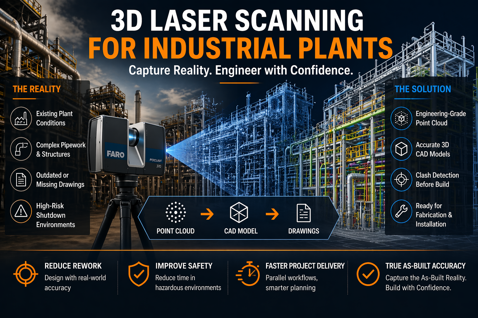 3D laser scanning for industrial plants