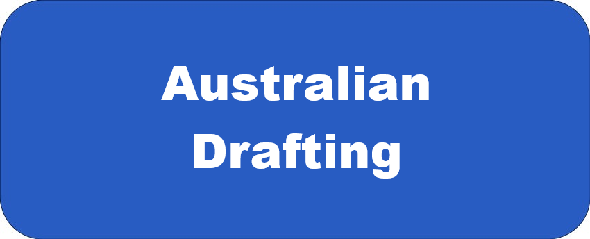 Australian Drafting logo featuring bold white text reading "Australian Drafting" centred on a blue rounded rectangle background.