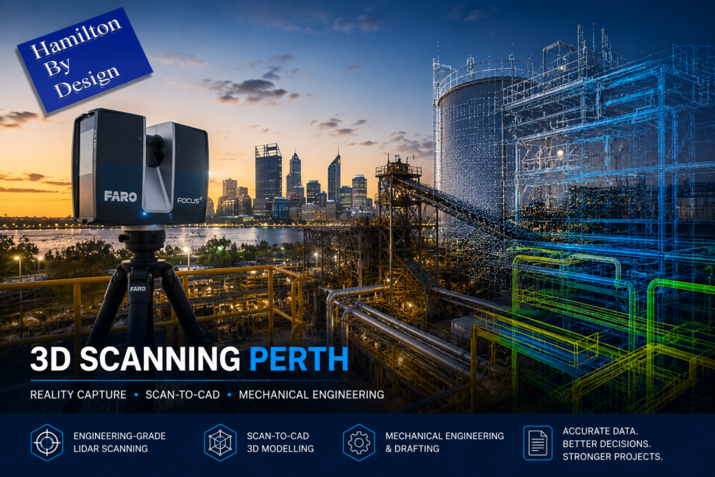 3D Scanning Perth WA using engineering-grade LiDAR scanning and Scan-to-CAD modelling for industrial and mining projects.