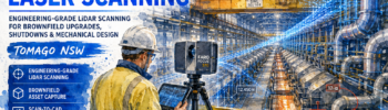 Engineering-grade LiDAR laser scanning inside an aluminium smelter in Tomago NSW supporting brownfield upgrades, shutdown planning, Scan-to-CAD modelling and mechanical engineering.