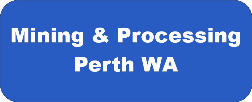 Mining & Processing Perth WA banner for Hamilton By Design featuring white text on a blue background.