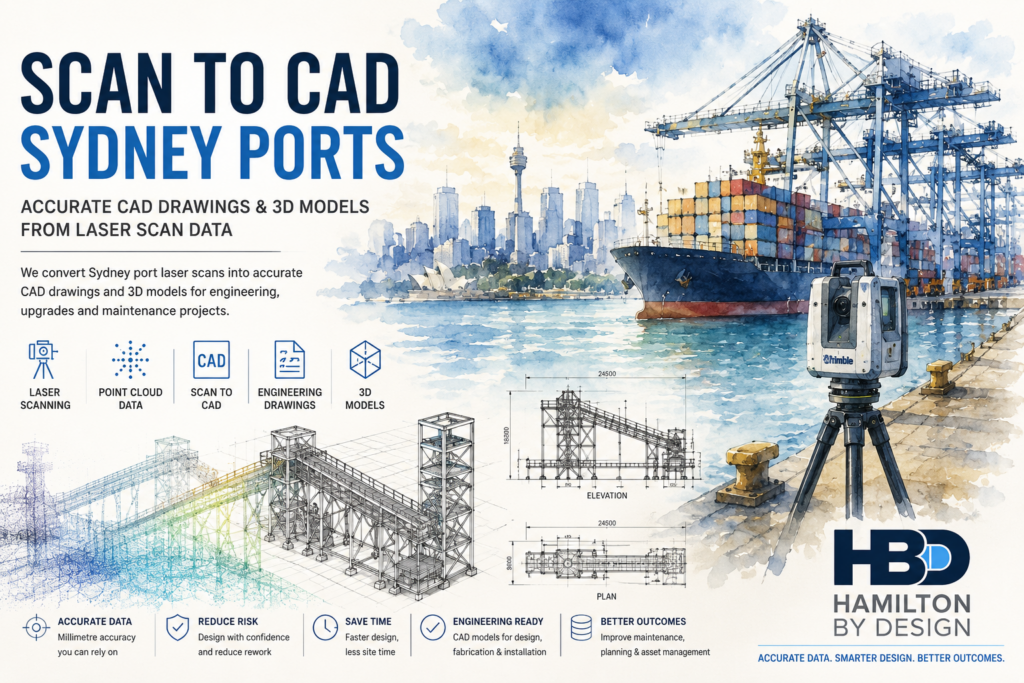 Scan to CAD Services for Sydney Ports - Hamilton By Design Co.