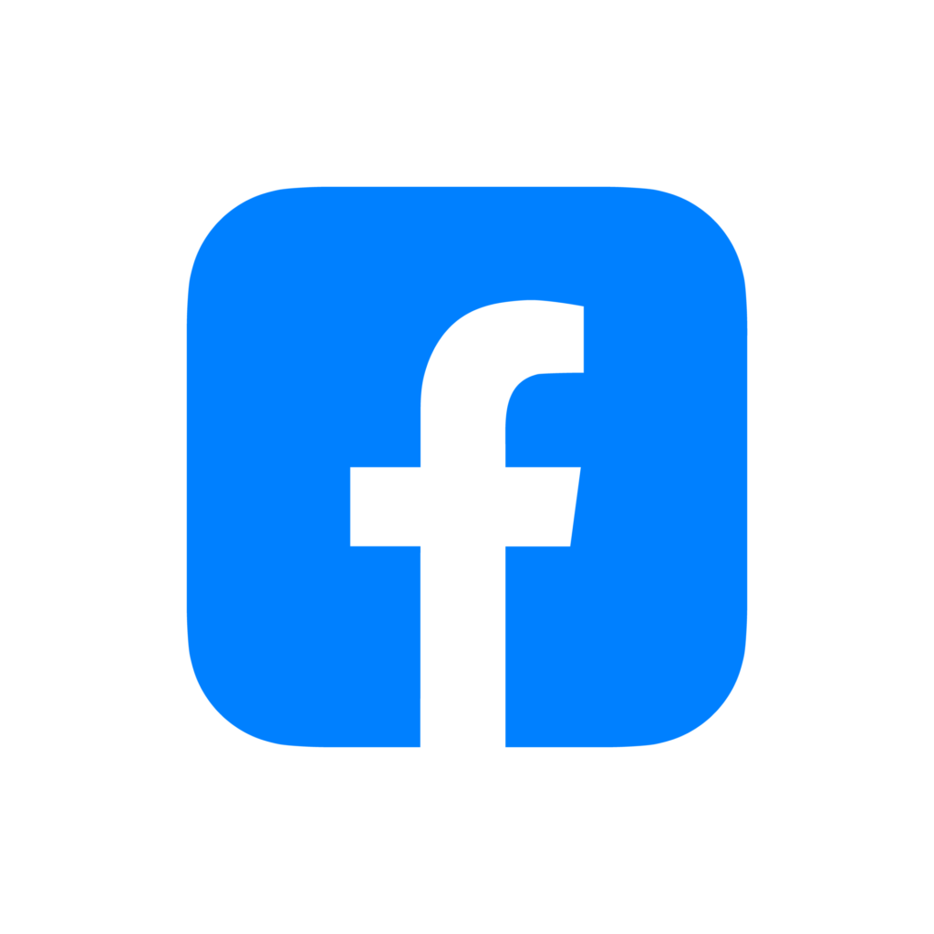 Facebook logo featuring a white lowercase "f" on a blue square background.