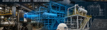 3D laser scanning for fabrication in Adelaide showing industrial machinery, point-cloud data, CAD modelling and fabrication drawings.