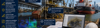 Mechanical engineering services for Port of Brisbane conveyors, chutes, access platforms, machine guarding and brownfield plant upgrades.