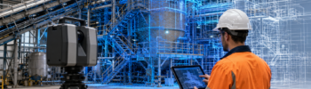 3D LiDAR scanner capturing conveyors, pipework, platforms and processing plant equipment in Blayney NSW for accurate as-built documentation and shutdown planning.