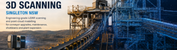 Mine conveyor 3D scanning in Singleton NSW using engineering-grade LiDAR, point-cloud modelling and CAD design